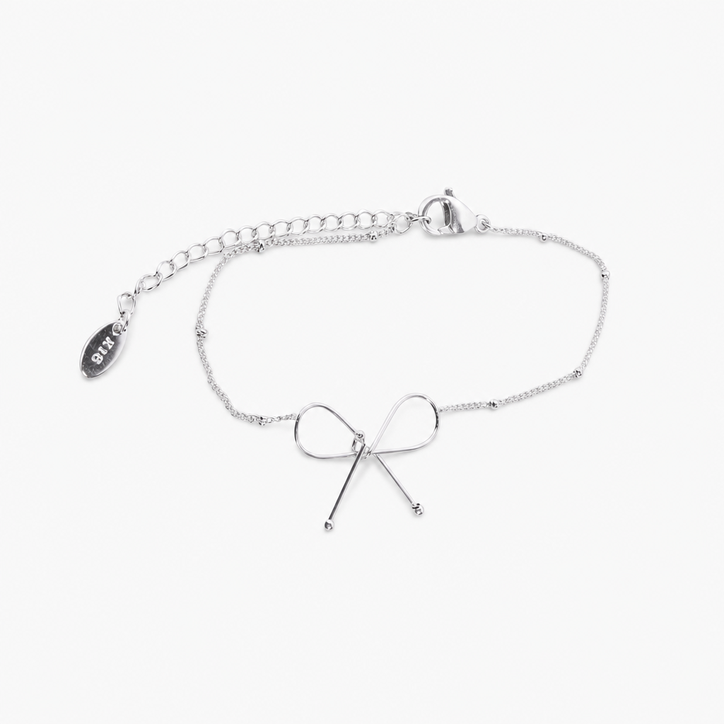 Dainty Bow Bracelet (Silver)