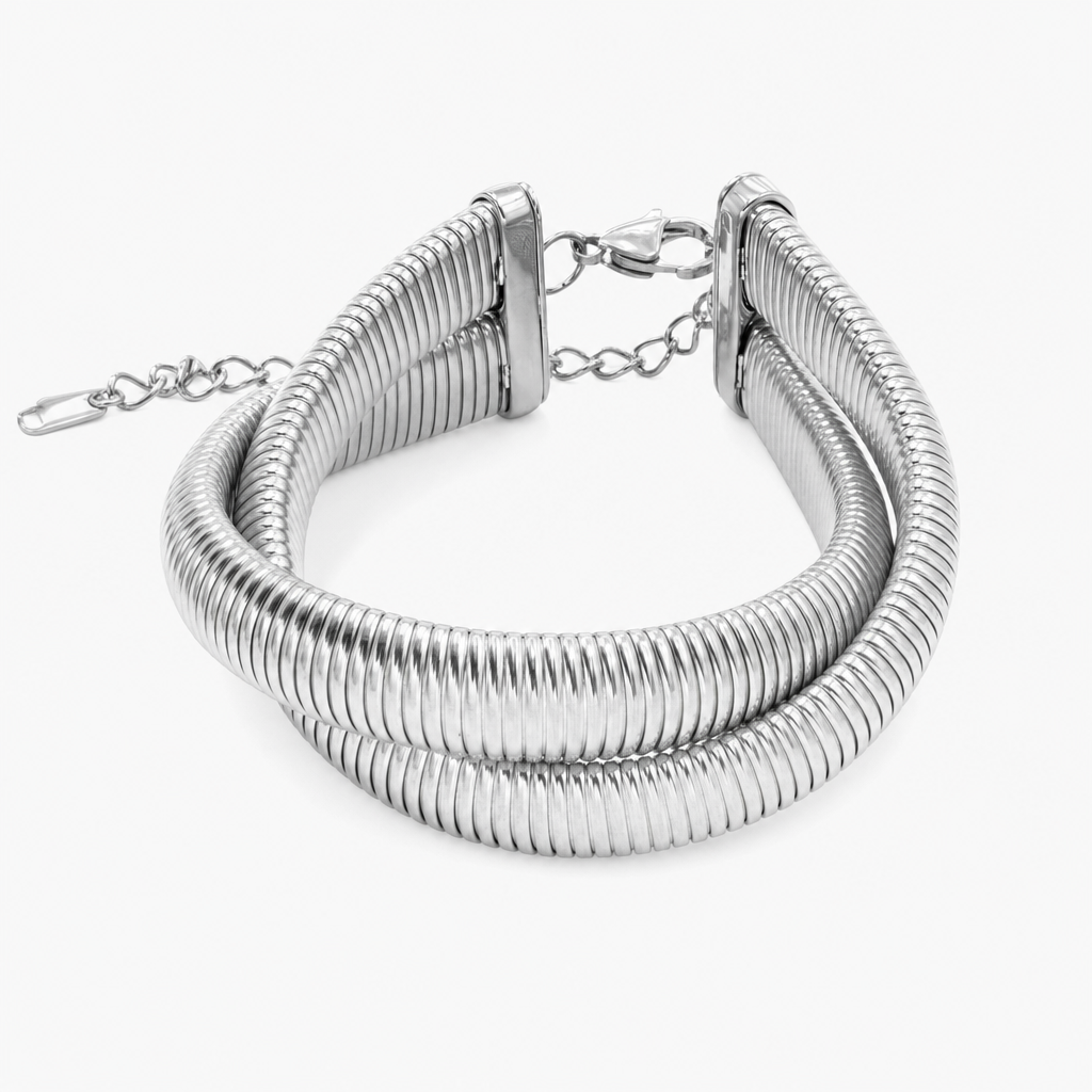 Twisted Harmony Bangle (Silver)