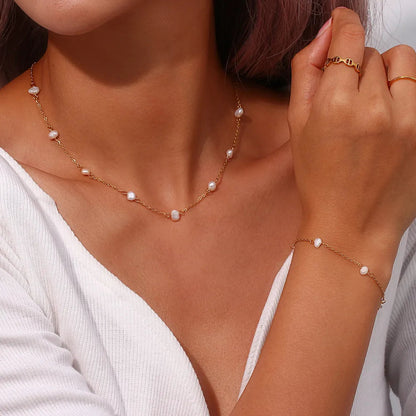 Garnet Pearl Bracelet