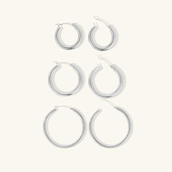 Classic Hoop Earrings Set