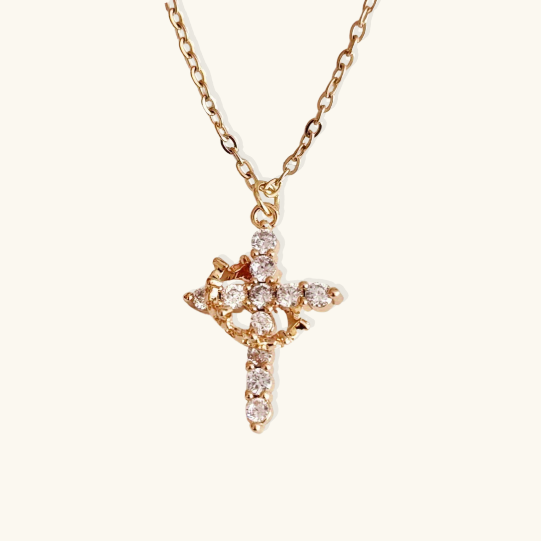 Romy Crown and Cross Necklace