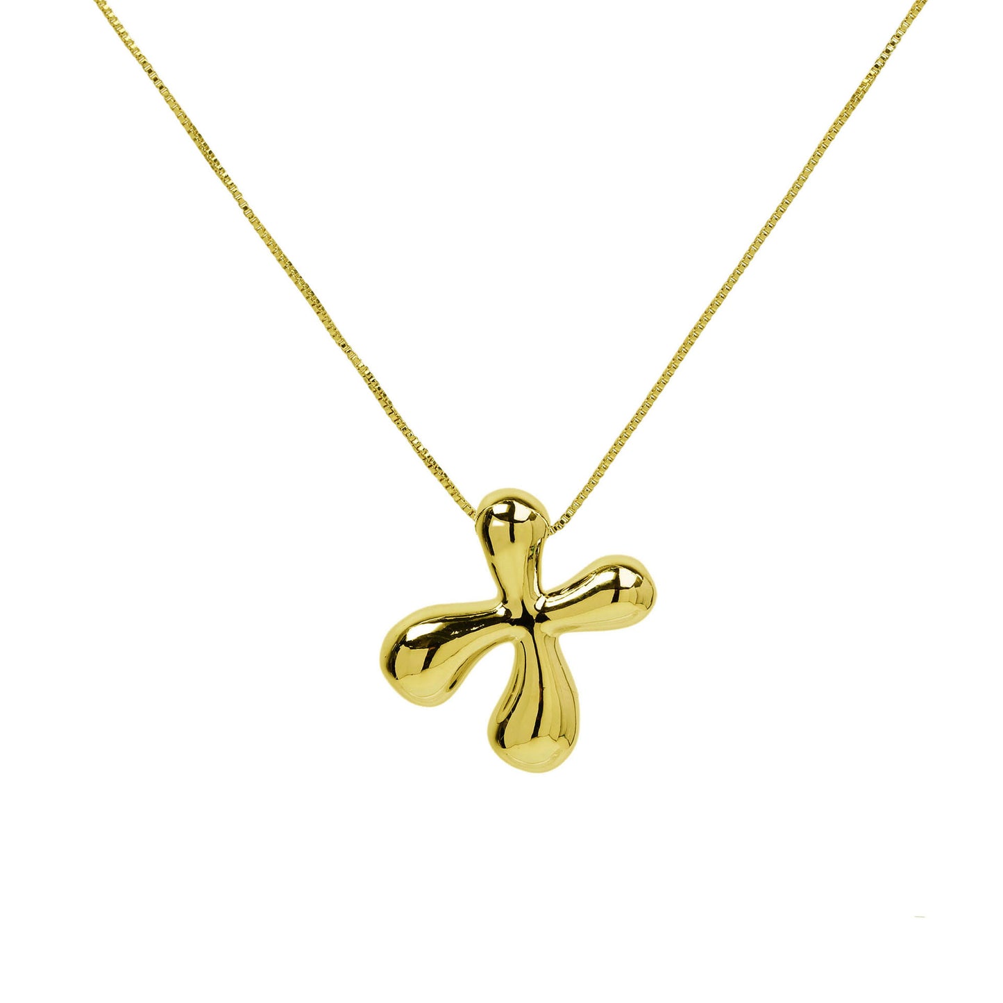Mini Gold Bubble Initial Necklace