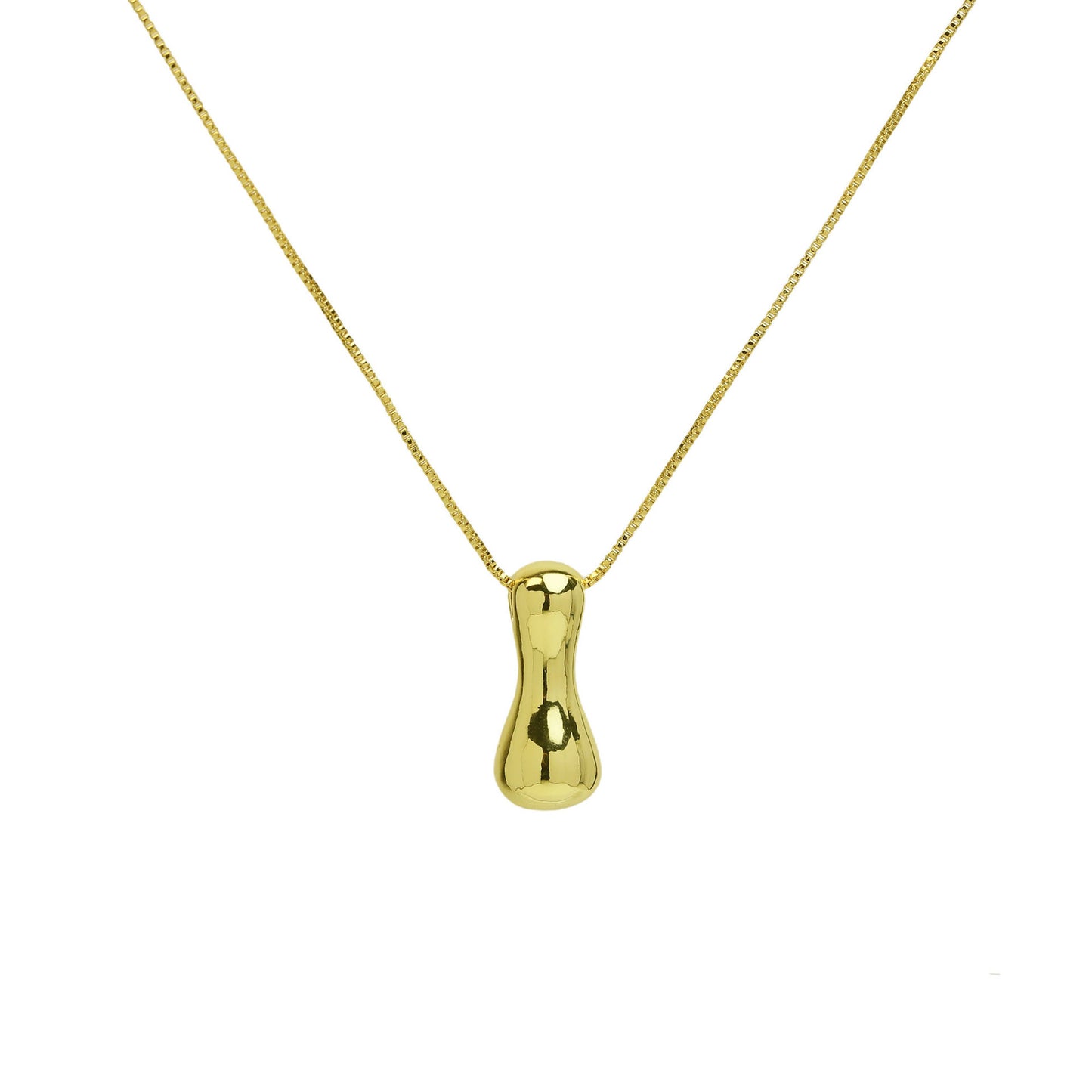 Mini Gold Bubble Initial Necklace