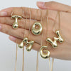 Mini Gold Bubble Initial Necklace