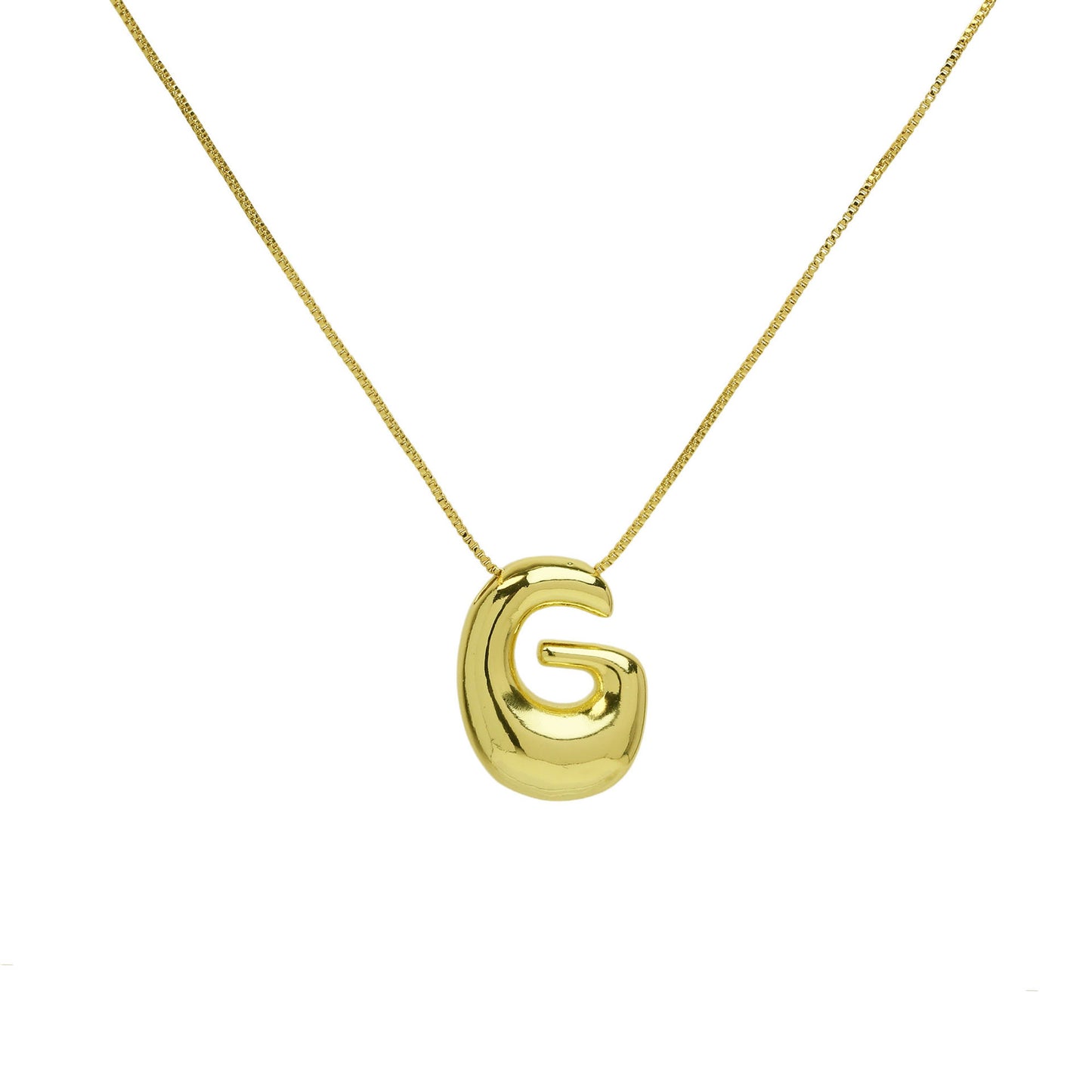 Mini Gold Bubble Initial Necklace