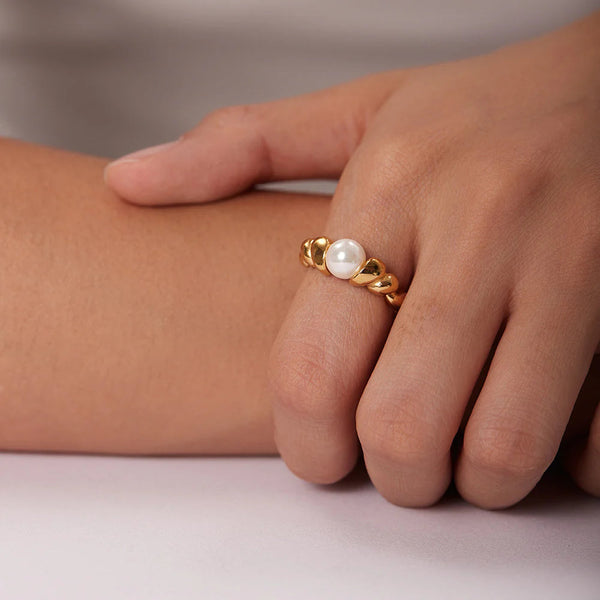 Saffron Pearl Ring