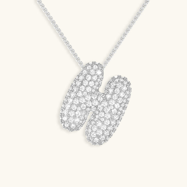 Diamond Initial Bubble Necklace