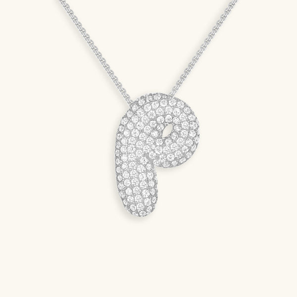 Diamond Initial Bubble Necklace