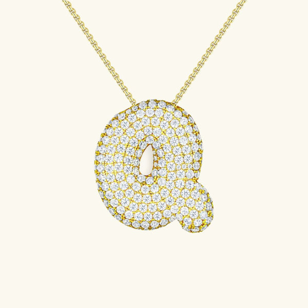 Diamond Initial Bubble Necklace