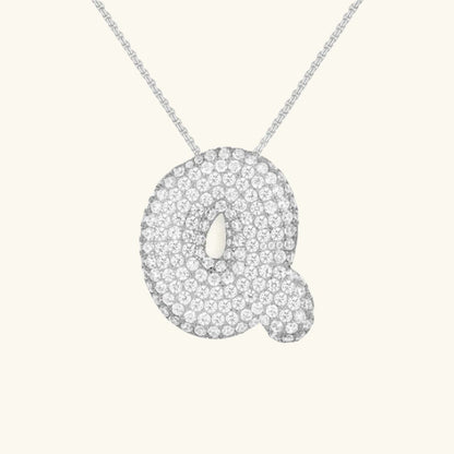 Diamond Initial Bubble Necklace