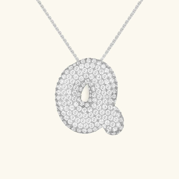 Diamond Initial Bubble Necklace