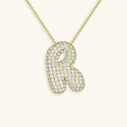 Diamond Initial Bubble Necklace