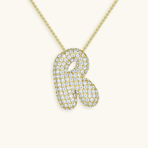 Diamond Initial Bubble Necklace