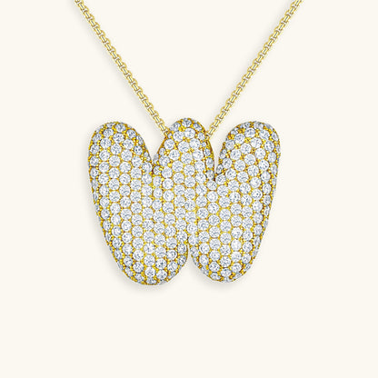 Diamond Initial Bubble Necklace