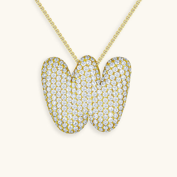 Diamond Initial Bubble Necklace