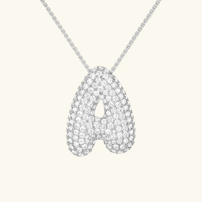 Diamond Initial Bubble Necklace