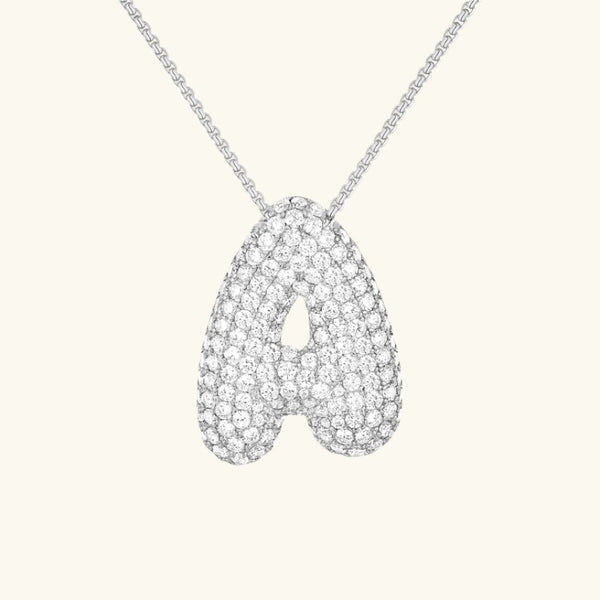 Diamond Initial Bubble Necklace