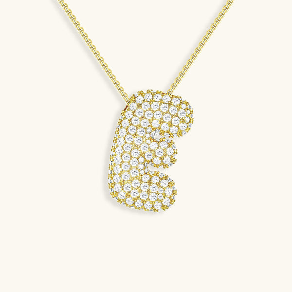 Diamond Initial Bubble Necklace