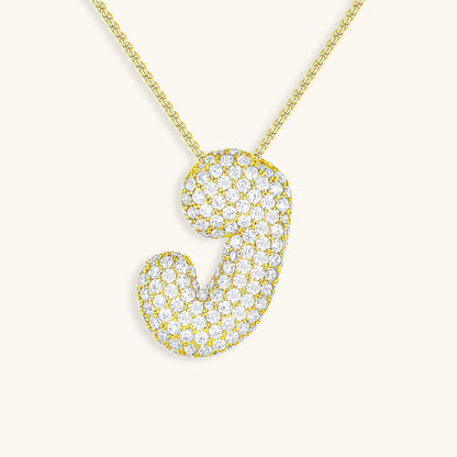 Diamond Initial Bubble Necklace