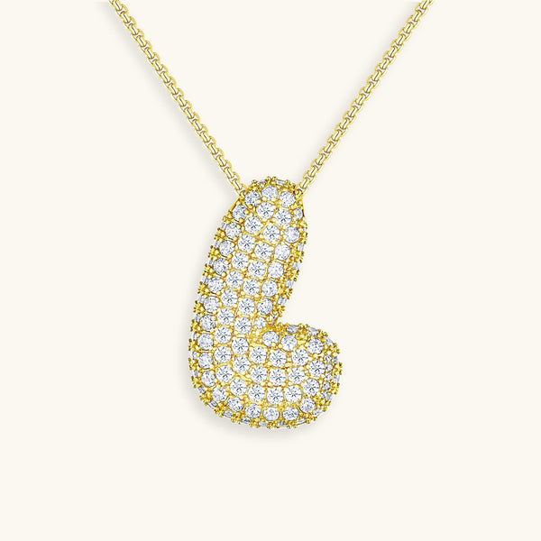 Diamond Initial Bubble Necklace
