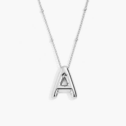 Balloon Letter Necklace (Silver)