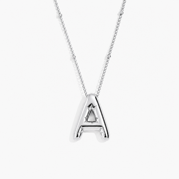 Balloon Letter Necklace (Silver)
