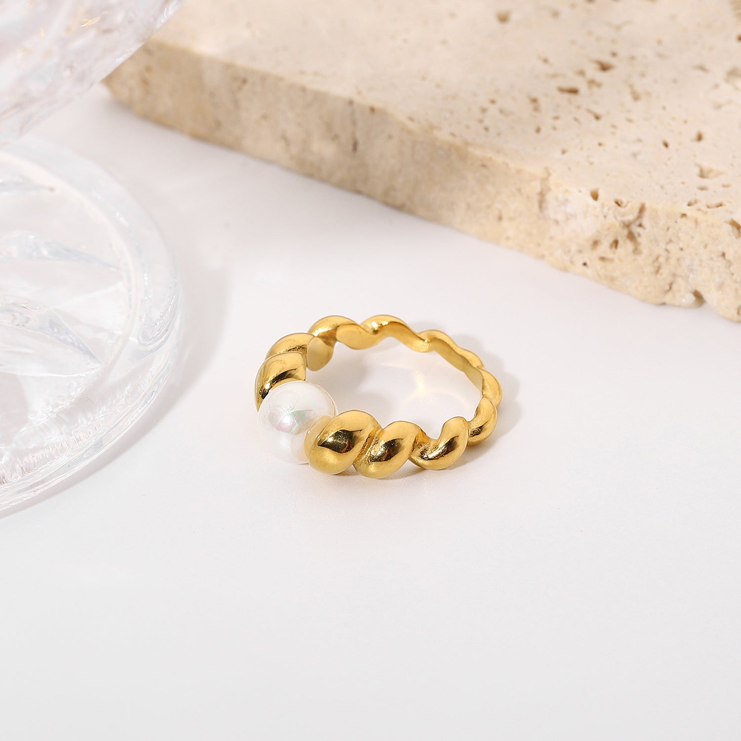 Saffron Pearl Ring