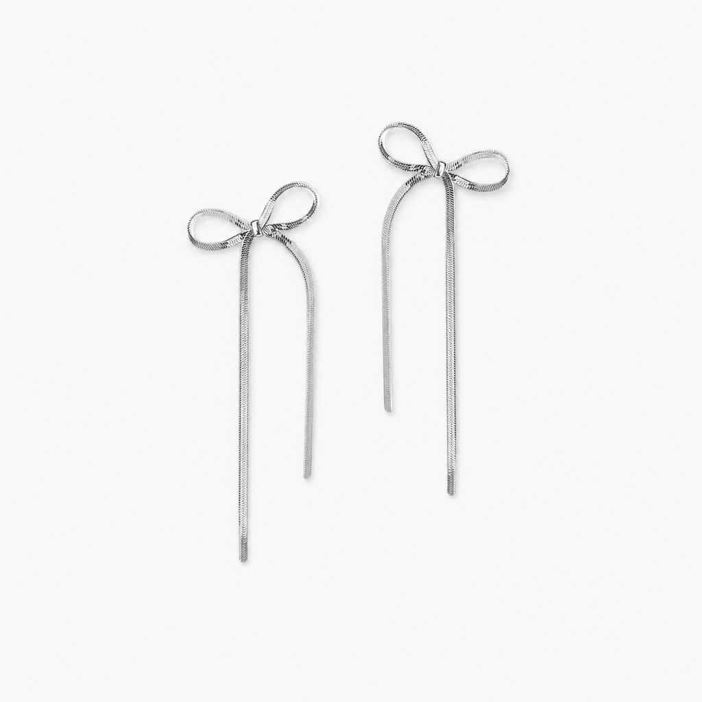 Bow Earrings (Silver)