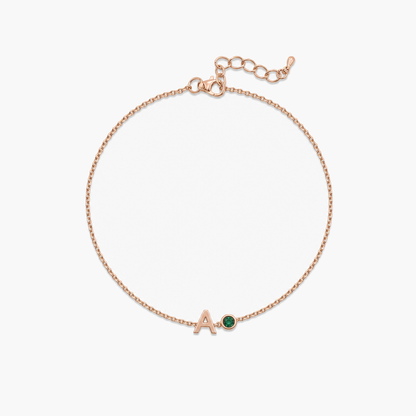 Colette Initial Birthstone Bracelet