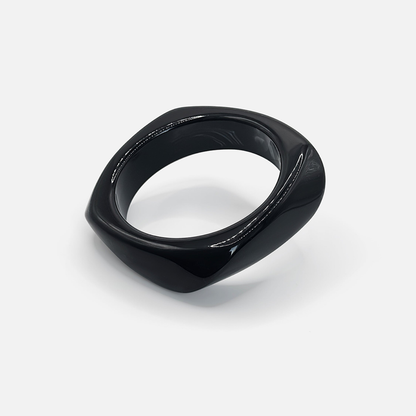 Capri Cuff Bangle - Black Marble