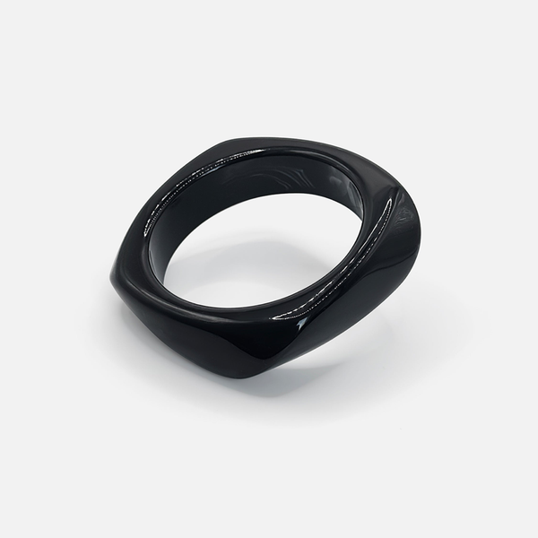 Capri Cuff Bangle - Black Marble
