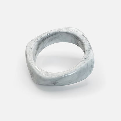 Capri Cuff Bangle - White Marble