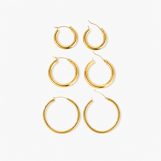 Classic Hoop Earrings Set