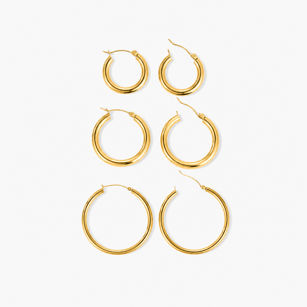 Classic Hoop Earrings Set