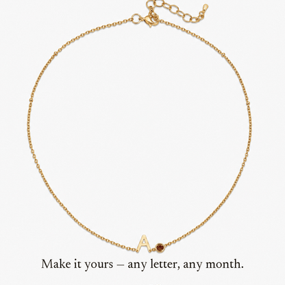 Colette Initial Birthstone Bracelet - any letter, any birthstone month