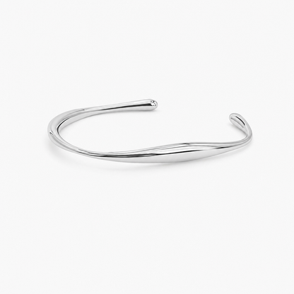 Curved Cuff Bracelet (Silver)