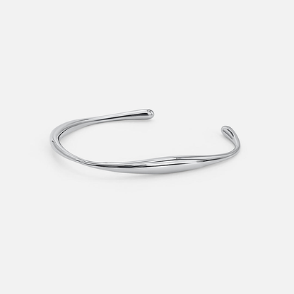 Curved Cuff Bracelet - Silver