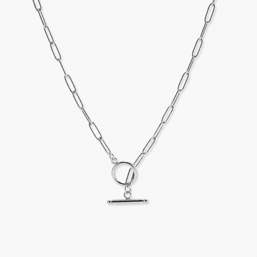 Dahlia Paperclip Necklace (Silver)