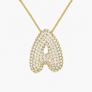 Diamond Initial Bubble Necklace