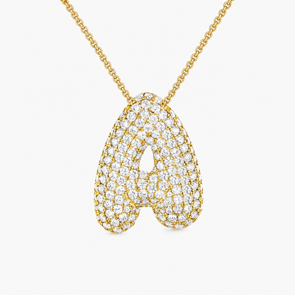 Diamond Initial Bubble Necklace