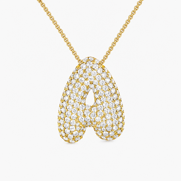 Diamond Initial Bubble Necklace