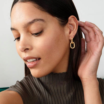 Junia Drop Hoop Earrings