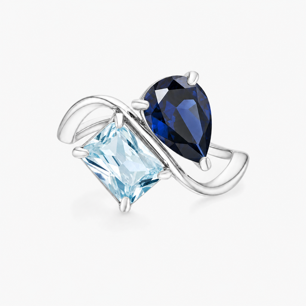 Verity Birthstone Duo Ring (Silver) - alternate angle