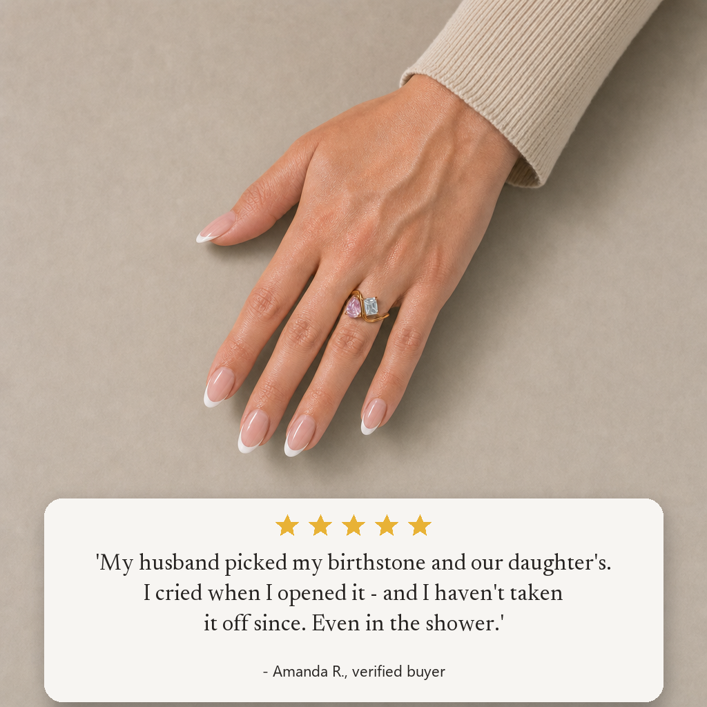 Verity Birthstone Duo Ring - five star customer review
