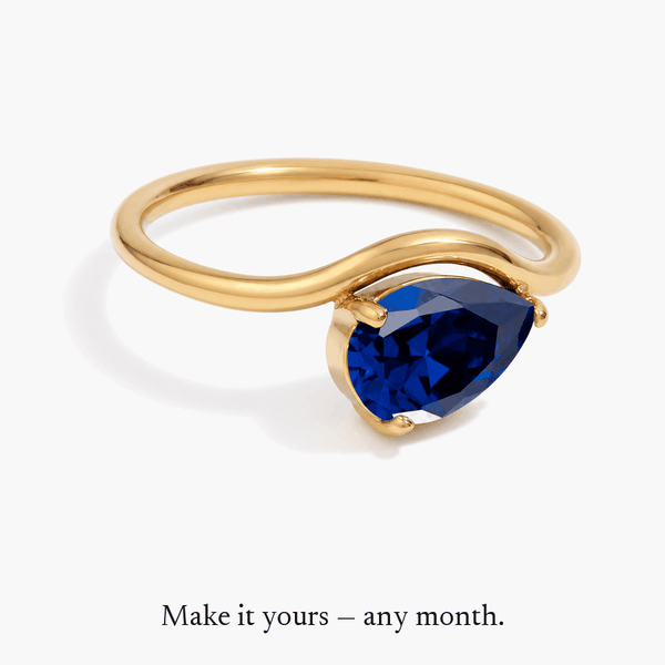 Naia Teardrop Birthstone Ring - any birthstone month