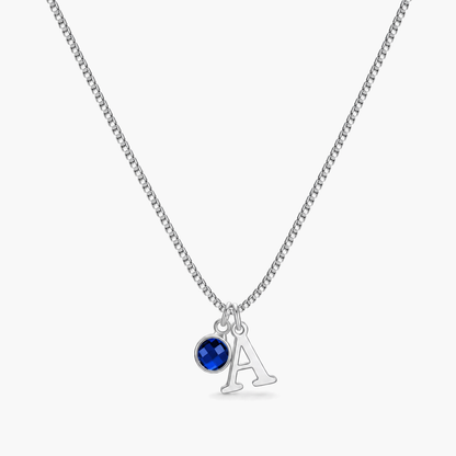 Sylvie Initial Birthstone Necklace