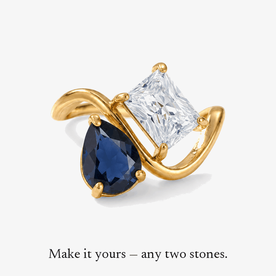 Verity Birthstone Duo Ring - twelve birthstones, choose any two