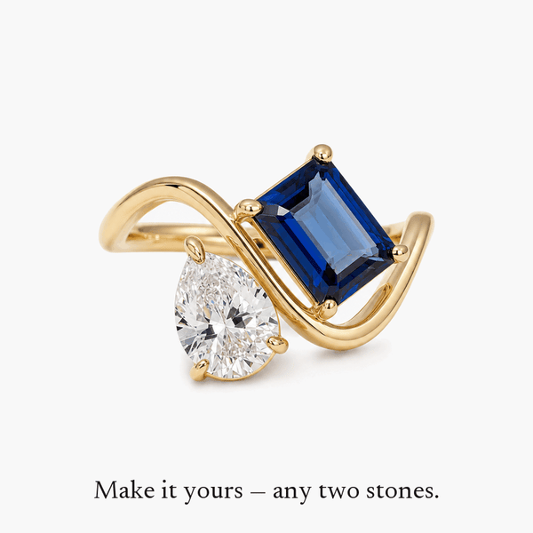 Verity Birthstone Duo Ring - twelve birthstones, choose any two