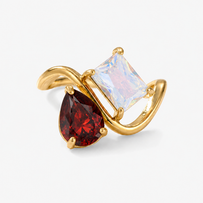 Verity Birthstone Duo Ring — January & June birthstones