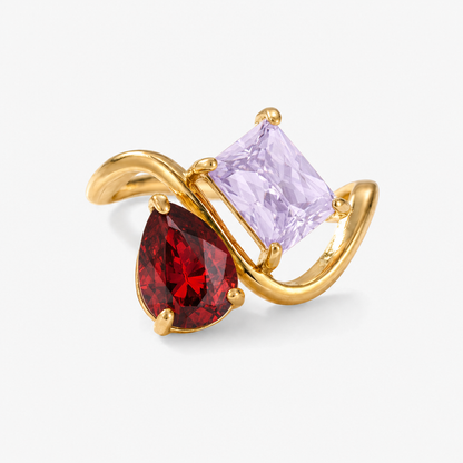 Verity Birthstone Duo Ring — January & June birthstones
